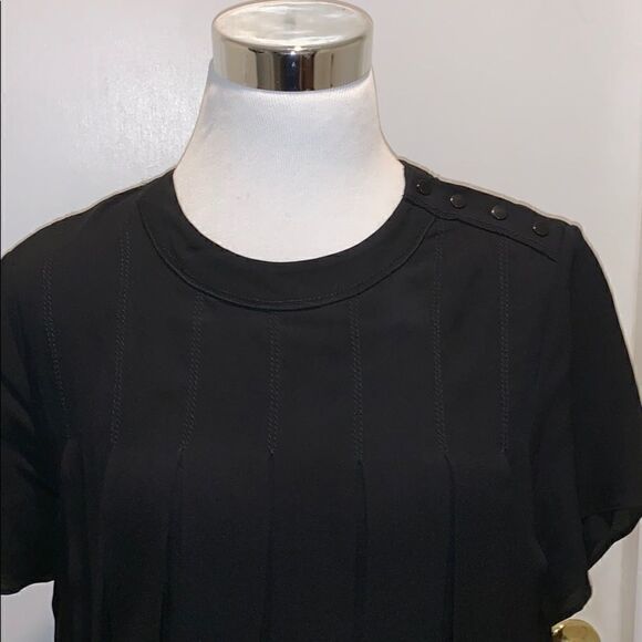 Proenza Schouler NWOT Pleated Silk Drop Waist Mini Dress in Black Size 8 - Picture 7 of 12